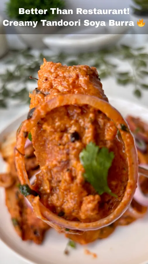 Creamy Fried Onion Soya Chaap