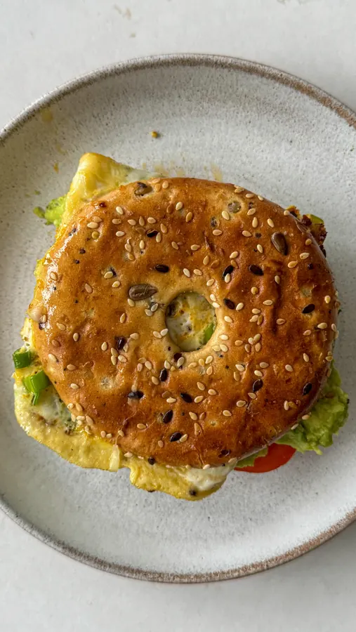 Egg and Avocado Breakfast Bagel